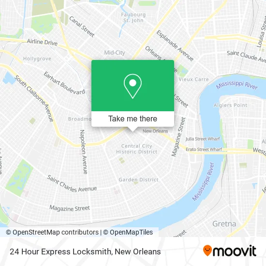 24 Hour Express Locksmith map