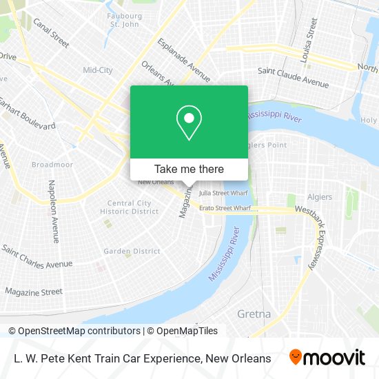 L. W. Pete Kent Train Car Experience map