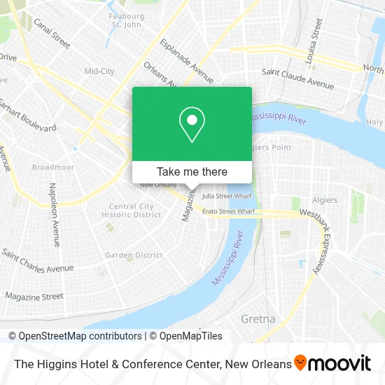 The Higgins Hotel & Conference Center map