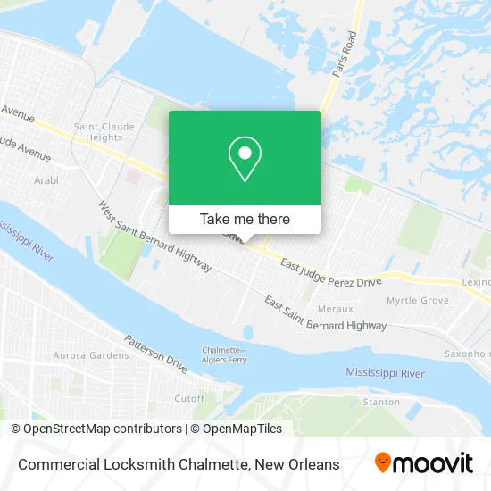 Commercial Locksmith Chalmette map
