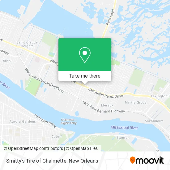 Smitty's Tire of Chalmette map