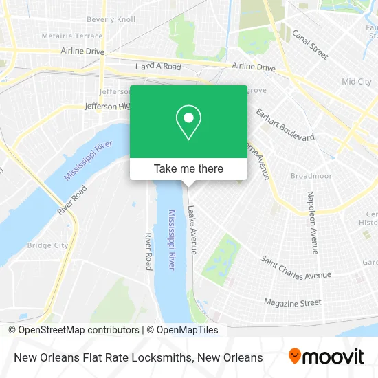 New Orleans Flat Rate Locksmiths map