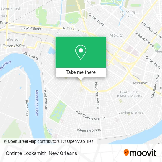Ontime Locksmith map