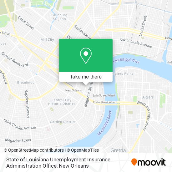 State of Louisiana Unemployment Insurance Administration Office map