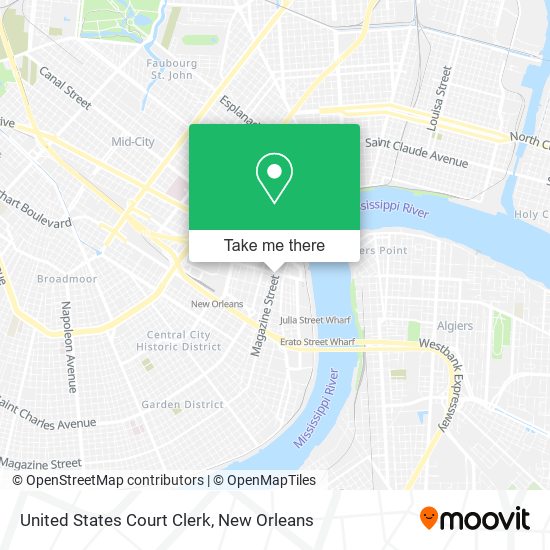 United States Court Clerk map