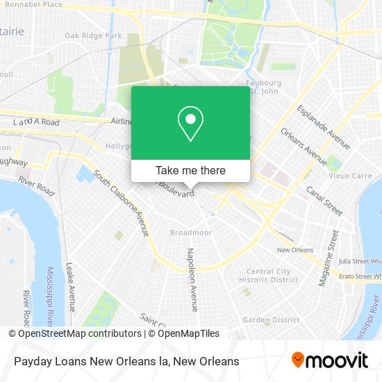 Payday Loans New Orleans la map