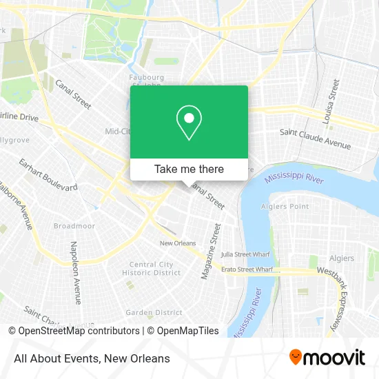 All About Events map