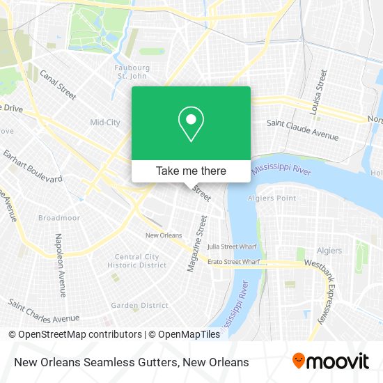 New Orleans Seamless Gutters map