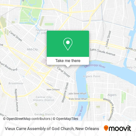 Mapa de Vieux Carre Assembly of God Church