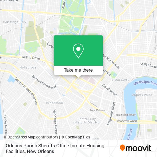 Orleans Parish Sheriffs Office Inmate Housing Facilities map