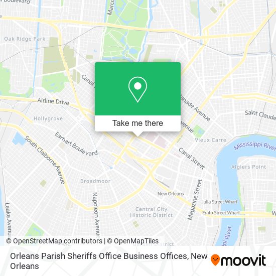 Orleans Parish Sheriffs Office Business Offices map