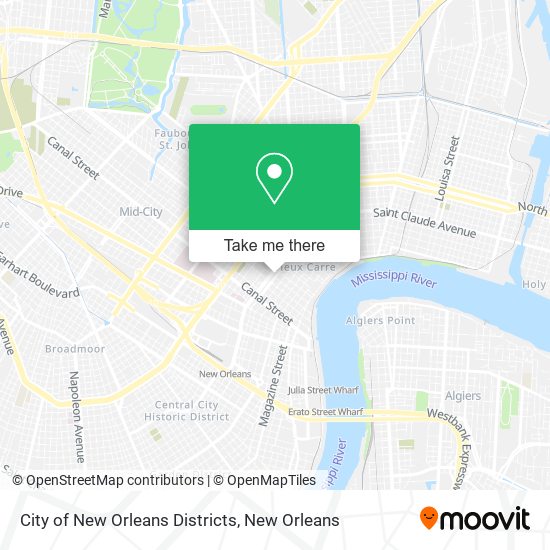 City of New Orleans Districts map