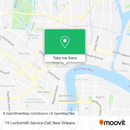 19 Locksmith Service Call map