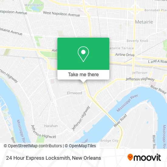 24 Hour Express Locksmith map