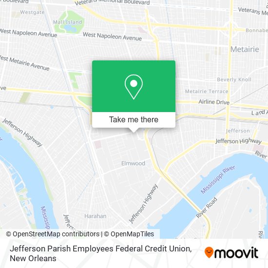 Jefferson Parish Employees Federal Credit Union map