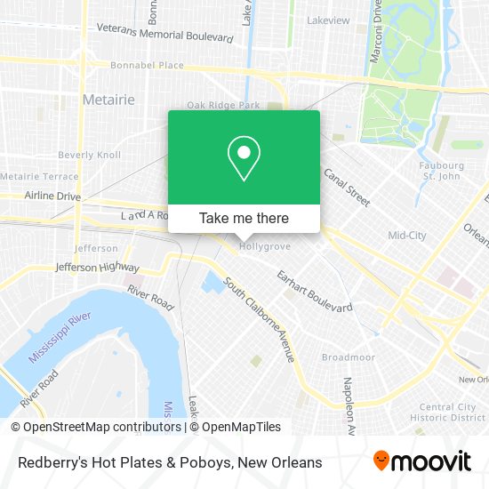 Redberry's Hot Plates & Poboys map