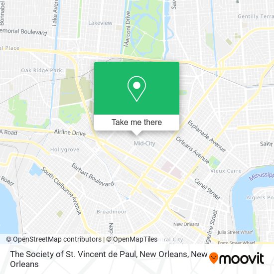 Mapa de The Society of St. Vincent de Paul, New Orleans