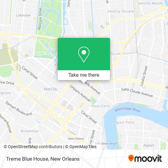 Treme Blue House map