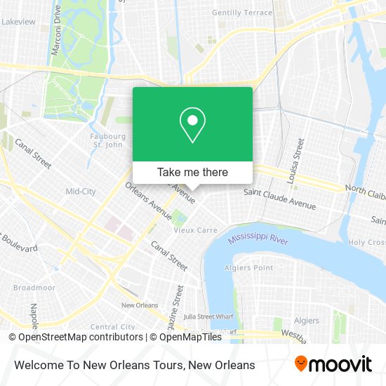 Mapa de Welcome To New Orleans Tours