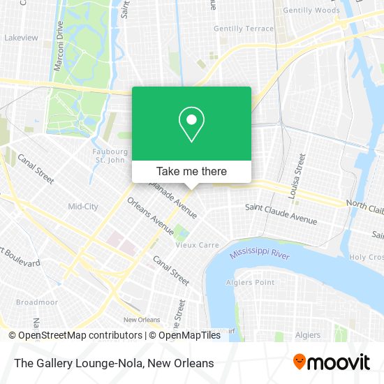 The Gallery Lounge-Nola map