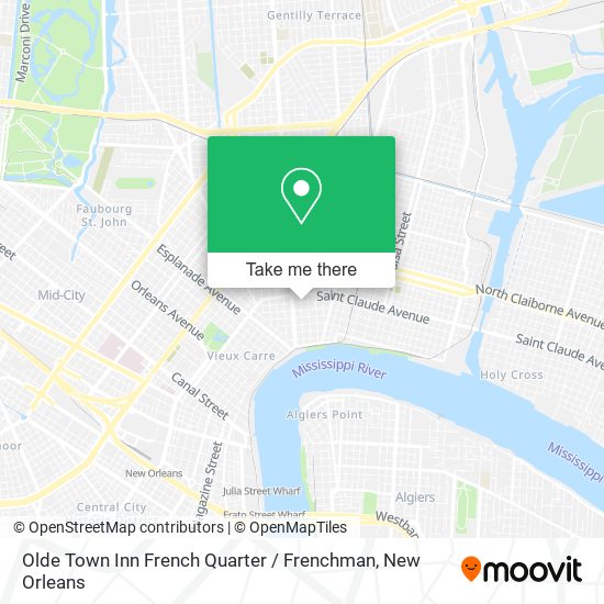 Mapa de Olde Town Inn French Quarter / Frenchman