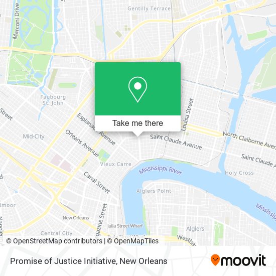 Mapa de Promise of Justice Initiative