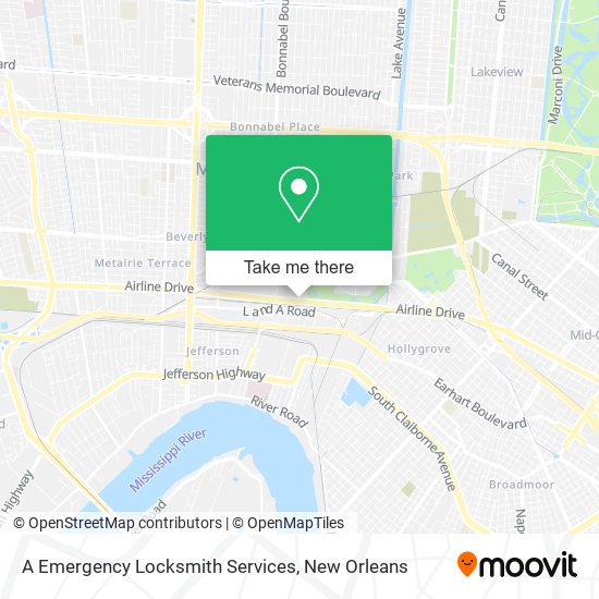 A Emergency Locksmith Services map