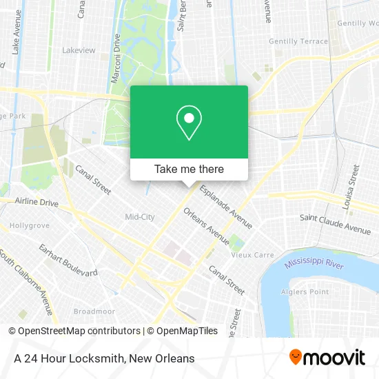 A 24 Hour Locksmith map