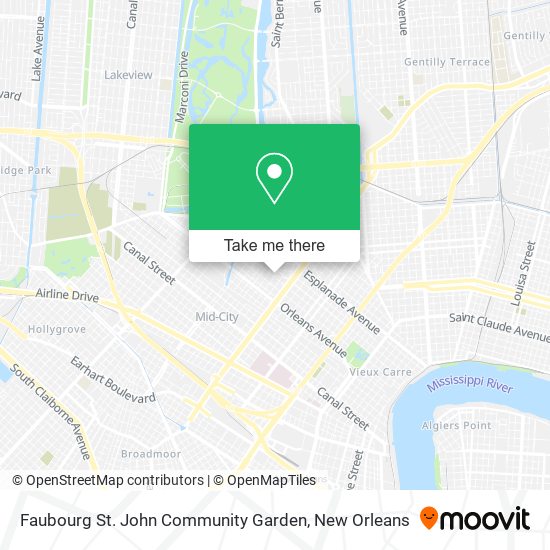 Faubourg St. John Community Garden map