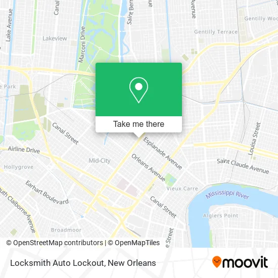 Locksmith Auto Lockout map