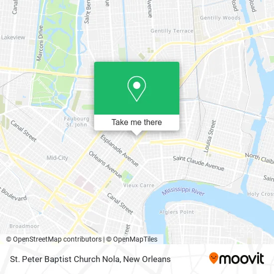 St. Peter Baptist Church Nola map