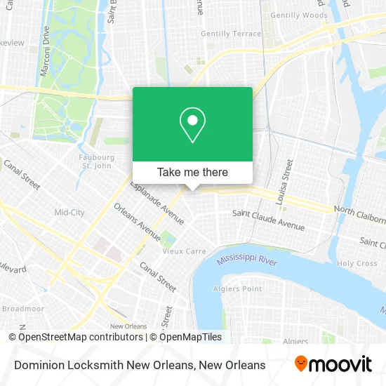 Dominion Locksmith New Orleans map
