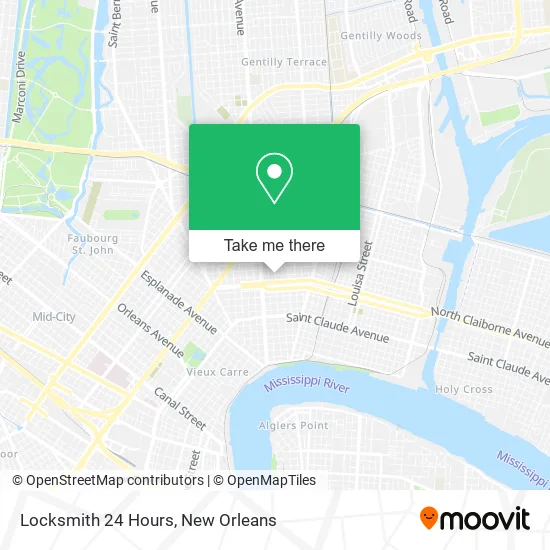 Locksmith 24 Hours map