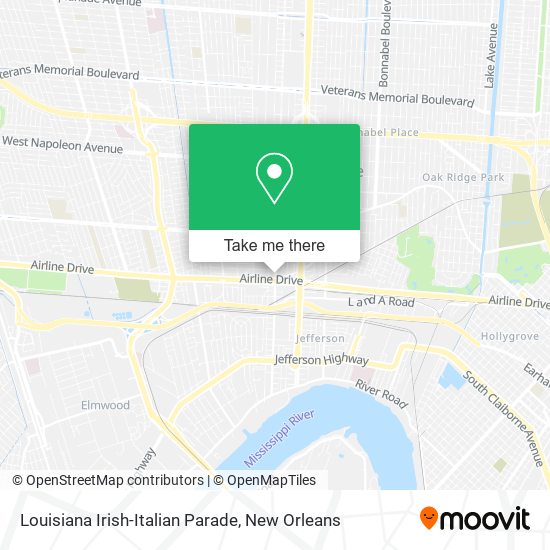 Louisiana Irish-Italian Parade map