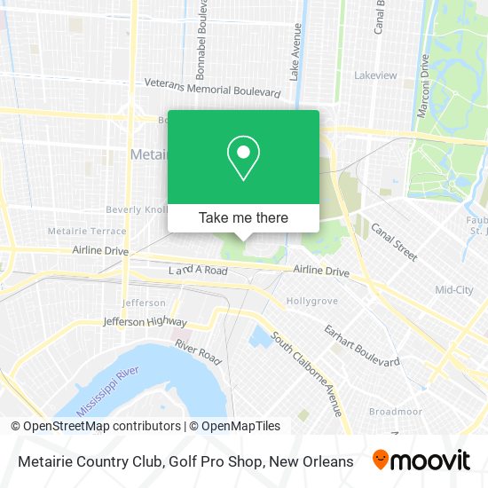 Metairie Country Club, Golf Pro Shop map