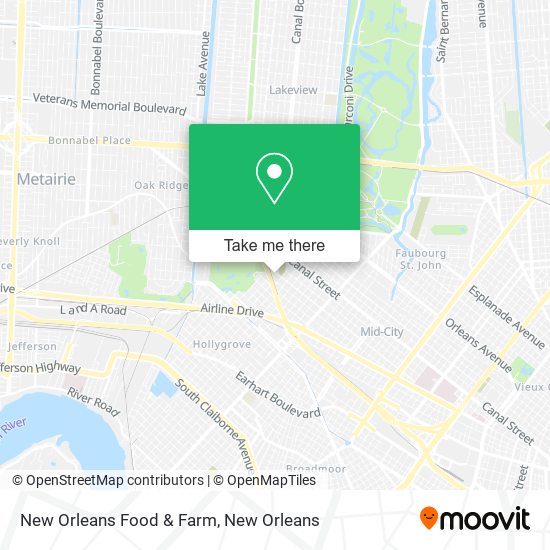 Mapa de New Orleans Food & Farm