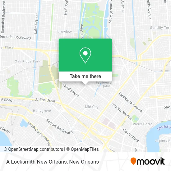 A Locksmith New Orleans map