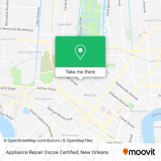 Mapa de Appliance Repair Oscoe Certified