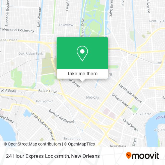 24 Hour Express Locksmith map