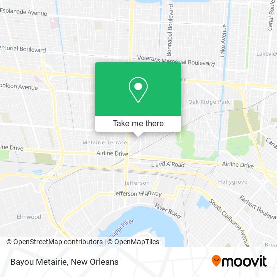 Bayou Metairie map