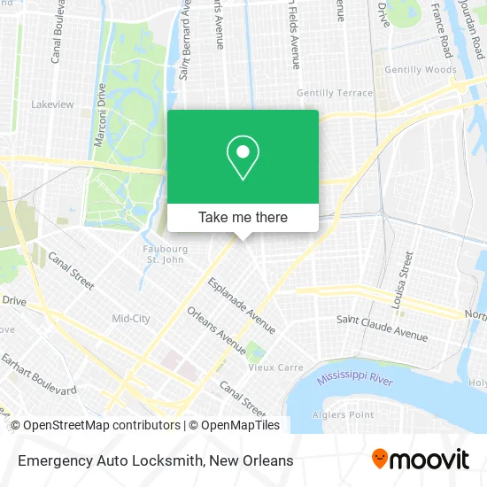 Emergency Auto Locksmith map