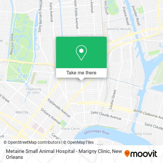 Metairie Small Animal Hospital - Marigny Clinic map