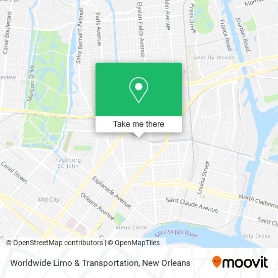 Worldwide Limo & Transportation map