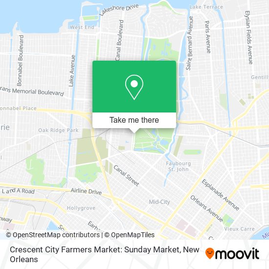 Mapa de Crescent City Farmers Market: Sunday Market