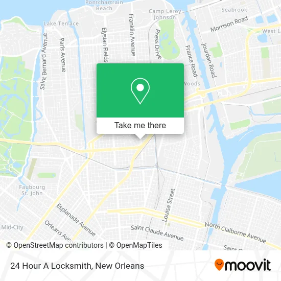 24 Hour A Locksmith map