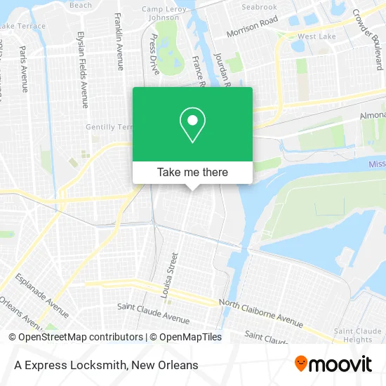 A Express Locksmith map