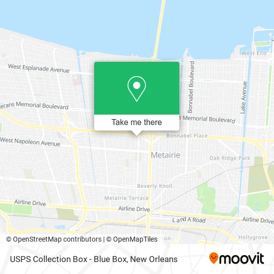 USPS Collection Box - Blue Box map