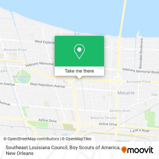 Southeast Louisiana Council, Boy Scouts of America map