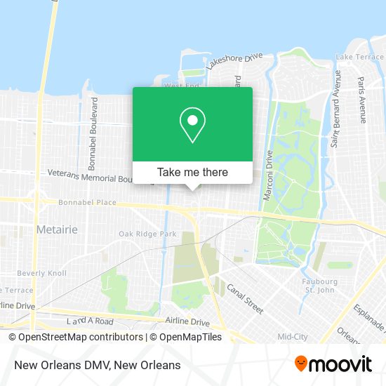 New Orleans DMV map