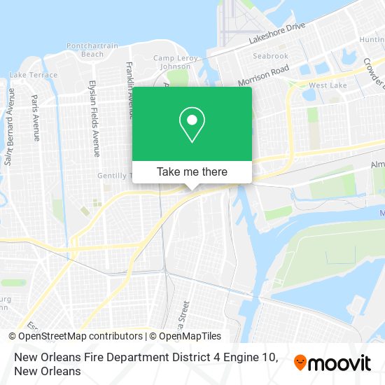 New Orleans Fire Department District 4 Engine 10 map